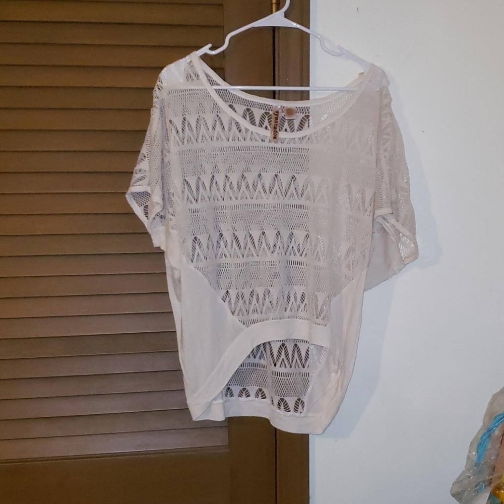 See through high low blouse